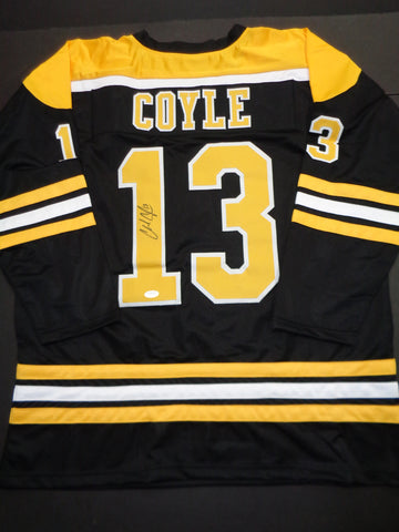 Charlie Coyle Boston Bruins Autographed Custom Black style jerseys w/ JSA W coa