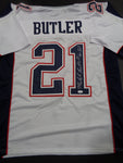 Malcom Butler New England Patriots Autographed & Inscribed Custom Football Jersey w/JSA Witnessed coa - 2 JERSEYS TO CHOOSE FROM