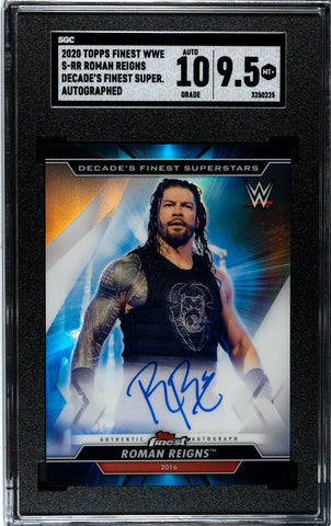 Roman Reigns Autographed 2020 Topps Finest WWE SGC Graded Auto10/Card9.5  FREE SHIPPING (SEE DESCR)