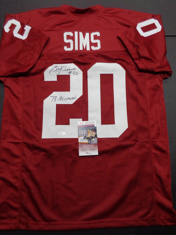 Billy Sims Oklahoma Sooners Autographed & Inscribed Custom Football Jersey JSA Witnessed coa