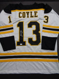 Charlie Coyle Boston Bruins Autographed Custom White style jerseys w/ JSA W coa
