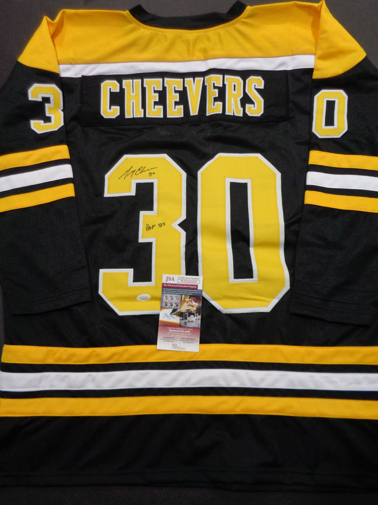 Gerry Cheevers Signed Boston Bruins Jersey Inscribed HOF 85 (JSA