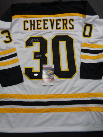 Gerry Cheevers Signed Boston Bruins Custom Jersey (JSA Witness COA