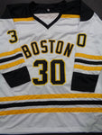 Gerry Cheevers Boston Bruins Autographed Custom White Style Jersey with JSA W coa