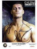 Cody Rhodes WWE/AEW Autographed 8x10 Chaotic Wrestling Cold Fury 16 Promo Photo JSA coa