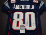 Danny Amendola New England Patriots Autographed & Inscribed Custom Professional Cut Jersey JSA Witnessed coa - CHOICE OF 3 COLORS