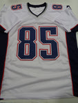 Jermaine Wiggins New England Patriots Autographed & Inscribed Custom White Football Jersey with JSA Witnessed Authentication