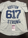 Jonny Gomes Boston Red Sox Autographed & Inscribed Custom Boston Strong Baseball Jersey JSA Witnessed coa