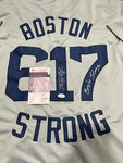 Jonny Gomes Boston Red Sox Autographed & Inscribed Custom Boston Strong Baseball Jersey JSA Witnessed coa