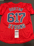 Jonny Gomes Boston Red Sox Autographed & Inscribed Custom Boston Strong Baseball Jersey JSA Witnessed coa