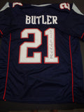 Malcom Butler New England Patriots Autographed & Inscribed Custom Football Jersey w/JSA Witnessed coa - 2 JERSEYS TO CHOOSE FROM