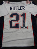 Malcom Butler New England Patriots Autographed & Inscribed Custom Football Jersey w/JSA Witnessed coa - 2 JERSEYS TO CHOOSE FROM