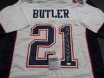 Malcom Butler New England Patriots Autographed & Inscribed Custom Football Jersey w/JSA Witnessed coa - 2 JERSEYS TO CHOOSE FROM