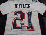 Malcom Butler New England Patriots Autographed & Inscribed Custom Football Jersey w/JSA Witnessed coa - 2 JERSEYS TO CHOOSE FROM