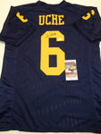 Josh Uche Michigan Wolverines Autographed Custom Navy Football Jersey w/JSA Witnessed coa