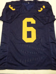 Josh Uche Michigan Wolverines Autographed Custom Navy Football Jersey w/JSA Witnessed coa
