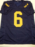 Josh Uche Michigan Wolverines Autographed Custom Navy Football Jersey w/JSA Witnessed coa