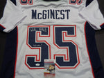 Willie McGinest New England Patriots Autographed & Inscribed Custom White Style Jersey w/JSA coa