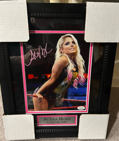 Alexa Bliss WWE Superstar Professionally Framed Autographed 8x10 Photo with JSA Witnessed coa